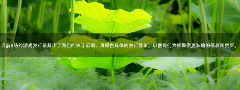 新宝GG子文化创意有限公司特邀玩家：当前B站的游戏发行量超出了我们的统计范围，请提供具体的发行数量，以便我们为您提供更准确的信息和更新。
