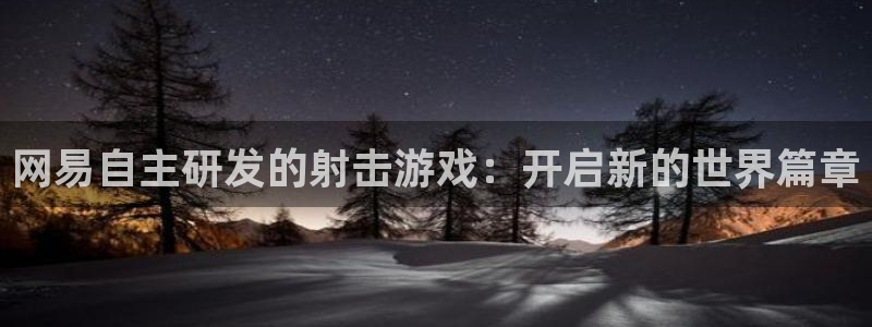 新宝GG注册开户：网易自主研发的射击游戏：开启新的世界篇章